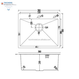 Lavello da Cucina Moderno in Acciaio Inox 201 Nero Opaco, 580mm, Rettangolare a Vasca Singola, per Cucina e Lavanderia - Product Image 2