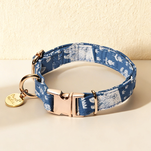 Collier pour animaux de compagnie en coton imprimé, taille XS, moderne, élégant, confortable, durable, style luxueux, personnalisé pour les chiens et les chats de petite race - Product Image 1