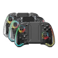 Manette de jeu mobile sans fil NKIWI LinYuvo, style transparent, arc-en-ciel respirant, 8 couleurs LED, compatible avec les jeux mobiles