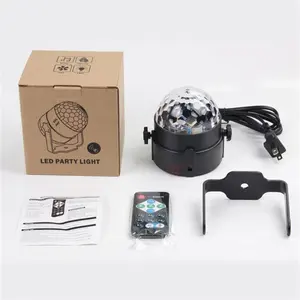 DJ Lamp Sound Activated Mini Disco Rotating Magic Ball Party Light 3W RGB LED Stage Lights with Remote control