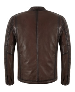 Custom 100% Genuine Brown Wax Nappa Leather <b>Men</b>’s <b>Jacket</b> Material Custom Thickness Private Label OEM Supply Premium Panels - Product Image 3