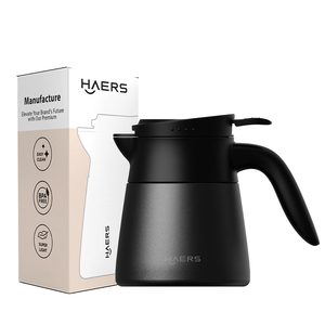 Haers 500/800/1000ml Mini phích Ấm đun nước 304 thép không gỉ chân không chai cà phê nồi percolator với xử lý và bộ lọc - Product Image 2