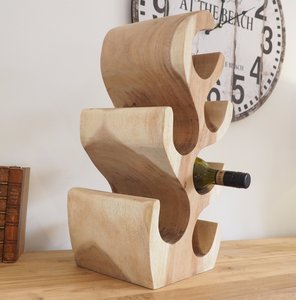 Luxuries Customized Design Acacia Wooden Wine <b>Rack</b> 6 Bottles Stand Wine Bottle Holder for <b>Bar</b> Restaurant Hotel and Home Decor - Product Image 6