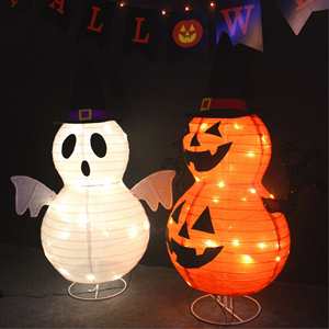 2026 Eve Outdoor Decoration Ghost <b>Pumpkin</b> Creepy Ornament Led Halloween <b>Lights</b> - Product Image 1