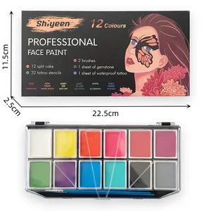 สีเพ้นท์หน้าแบบแห้งเร็วสีเดียว ผสมผสานเม็ดสีความอิ่มตัวสูงสำหรับการแสดงบนร่างกายของเด็ก - Product Image 1