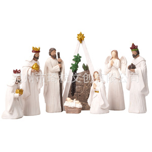 Juego de Figuras Religiosas de Resina, 8 Piezas, Acabado Mate, Decoración Interior, Adorno Navideño, Decoración de Escritorio - Product Image 5