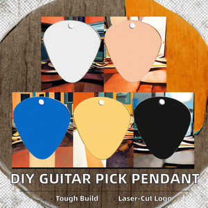 بيع بالجملة ديي الفولاذ المقاوم للصدأ الموسيقى الغيتار اختيار قلادة قلادة أو موضوع الحيوان التجهيزات المعدنية للعلامات - Product Image 3