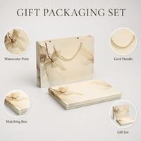 Sac cadeau floral en papier crépon avec poignée torsadée et boîte cadeau assortie, idéal pour boutiques, OEM, marque privée, vente en gros
