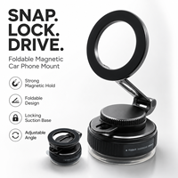 Support magnétique antichoc pour téléphone de voiture avec bras métallique et ventouse, conforme RoHS REACH, pour utilisation sur routes accidentées