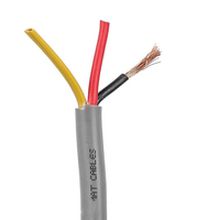 2.5mm ² Câble électrique à 3 conducteurs Câble d'alimentation en cuivre nu flexible isolé en PVC, noir/blanc/gris Rouleau de 100m