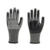 Gants anti-coupure certifiés CE niveau 5 en HPPE avec revêtement lisse en nitrile, protection niveau D, antidérapants.