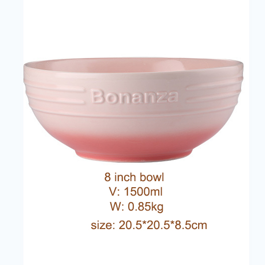 8 inch pink bowl