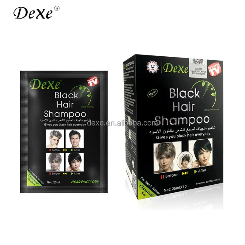 Dexe Private Label Hoge Kwaliteit Natuurlijke Haarverf Shampoo Wit Haar Bedekt Donkerbruine Haarkleur Shampoo In Sachet