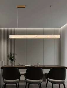 Lampadario in Alabastro con Finitura Oro/Nero, Lampada a Sospensione in Alabastro, Paralume in Alabastro Spagnolo per Sala da Pranzo - Product Image 3