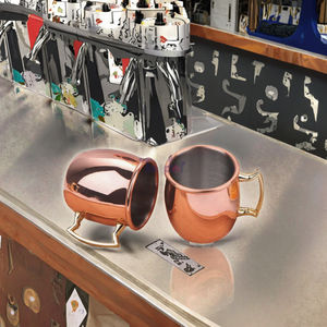 Mug en acier inoxydable 304 de 500 ml (16 oz) au design moderne, martelé, pour Moscow Mule, idéal pour les boissons froides – Collection Rentrée des Classes - Product Image 3