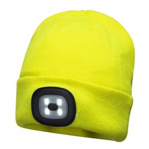 PORTWEST - B029YER Gorro amarillo con luz LED recargable USB-EAN 5036108287116 ACCESORIOS DE ROPA DE TRABAJO - Product Image 1