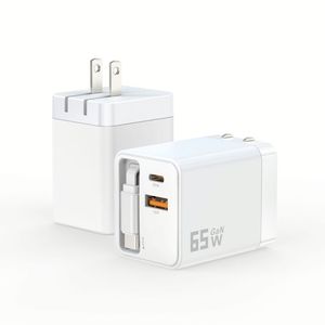 Scalable <b>Cable</b> 65W <b>USB</b> Wall Charger Quick <b>Charge</b> Phone <b>Type</b> <b>C</b> Charger Box Mobile Phone Charger for Iphone for Xiaomi - Product Image 1