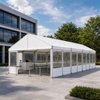 Tente d'exposition extérieure pour événements avec structure en aluminium, intérieur à poutres libres, imperméable, utilisable en toutes saisons