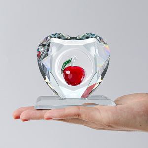 Boule de cristal rouge polie, objets de collection écologiques, presse-papiers décoratif, figurine, cadeau de Noël - Product Image 2