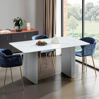 Ensemble table et chaises de salle à manger en marbre de style nordique minimaliste nouvellement conçu, 4 places, durable, meubles de salon modernes