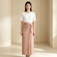Kain Cetak Kulit Persik Ramah Lingkungan Harga Pabrik Murah untuk Anak Perempuan, 100% Poliester, Bernapas, Anti Luntur, Batik Thailand untuk Bahan Pembungkus