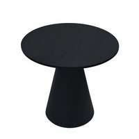 Table basse ronde contemporaine en bois de frêne massif de style nordique, table d'appoint design noire, vente en gros