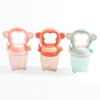 Biberon en silicone en forme d'animal mignon avec tétine souple facile à nettoyer, distributeur de fruits pour bébé, sucette, biberons pour bébé