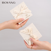Boîte à bijoux en papier écologique à double ouverture avec ruban, design personnalisé et nouveau