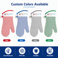 Gants de cuisine professionnels en coton matelassé résistant à la chaleur, avec logo personnalisé OEM, en gros, pour la cuisson et le barbecue
