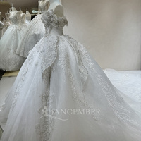 Jancember DW0107 Belle épaule chérie paillettes perles robes de mariée gonflées