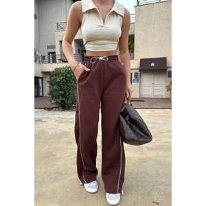 เสื้อฮู้ดดี้และเสื้อสเวตเชิ้ตสีน้ำตาลสำหรับผู้หญิง กางเกงวอร์มใส่สบาย - Product Image 4