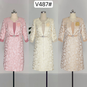 Robes roses classiques et élégantes, tailles plus, vêtements pour femmes, tenue d'église, vêtements du dimanche turcs, robe de bureau - Product Image 3