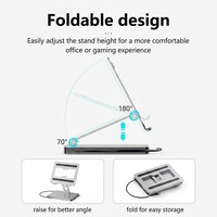 Support d'ordinateur portable pliable 10 en 1 avec hub USB C, station d'accueil multiport Type C, adaptateur Ethernet, lecteur de cartes SD et TF