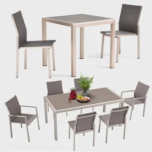 户外餐桌铝户外家具塑料藤椅庭院套装户外家具花园椅户外餐椅