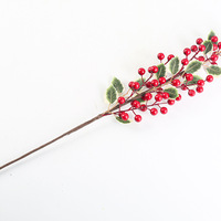 Décoration de Noël artificielle avec baies rouges et plantes pour la maison et le bureau, vase de table, plante décorative pour mariage et photographie en extérieur