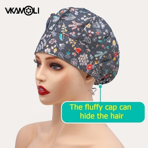 Bouffant gommage chapeau médical chirurgical chapeaux imprimer médecins hommes et femmes infirmière salle d'opération casquettes Pet soins infirmiers tête casquette gommage casquettes - Product Image 5
