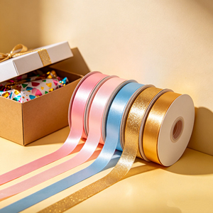 Elegant Solid Color <b>Ribbon</b> Reusable Fabric Accessory For Holiday Packaging Floral Arrangement And DIY Decoration - Product Image 1