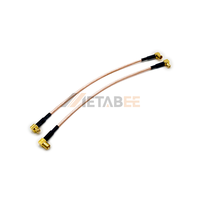 Câble coaxial RF RG316 à angle droit avec connecteur MCX vers jack, longueur personnalisée, 50 ohms