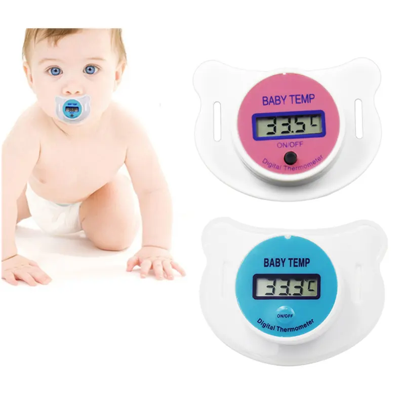 เครื่องวัดอุณหภูมิหัวนมสำหรับเด็ก,เทอร์โมมิเตอร์ดิจิตอล LCD จุกนมซิลิโคนทางการแพทย์เครื่องวัดอุณหภูมิเพื่อความปลอดภัยสำหรับเด็ก