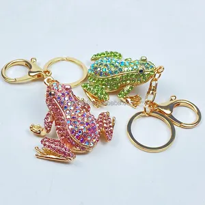 2024 Good Quality 3D Colorful Custom Frog Keychain Bling Cute Keychain for Girls purse keychain Cute for students