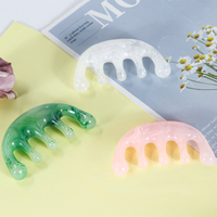 Peigne de massage Gua Sha en résine à cinq dents pour favoriser la croissance des cheveux et soulager les maux de tête, peigne de massage des méridiens du cuir chevelu