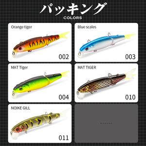 Señuelo de Pesca Articulado de <span class=keywords><strong>2</strong></span> Secciones, 90mm, 7.4g, Hundimiento Lento, con Cola Suave, Cebo Duro Realista para Trucha, Lubina, Lucio y Perca - Product Image 4