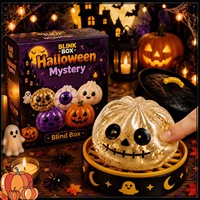 Nouveau Coffret Cadeau de Squishies en Silicone Fantôme d'Halloween, Jouet Anti-Stress Rétractable Horreur pour Filles et Garçons