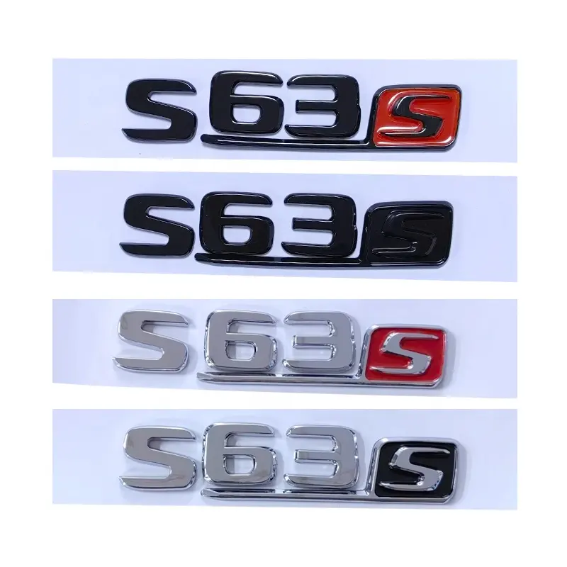 3DABS car trunk C63S E63S S63S letter badge sticker is suitable for C-level E-level S-level C63 W204 W205 auto parts