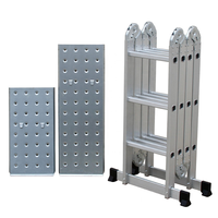 Échelle pliante polyvalente en aluminium pour escaliers légers à cadre 12 marches A