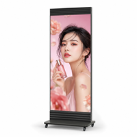 Pantalla LED Colgante Ultrafina de 20 mm, 43-98 Pulgadas, 3500nit |   Pantalla CMS Android 14 de un solo lado/doble cara para publicidad en escaparates y comercios