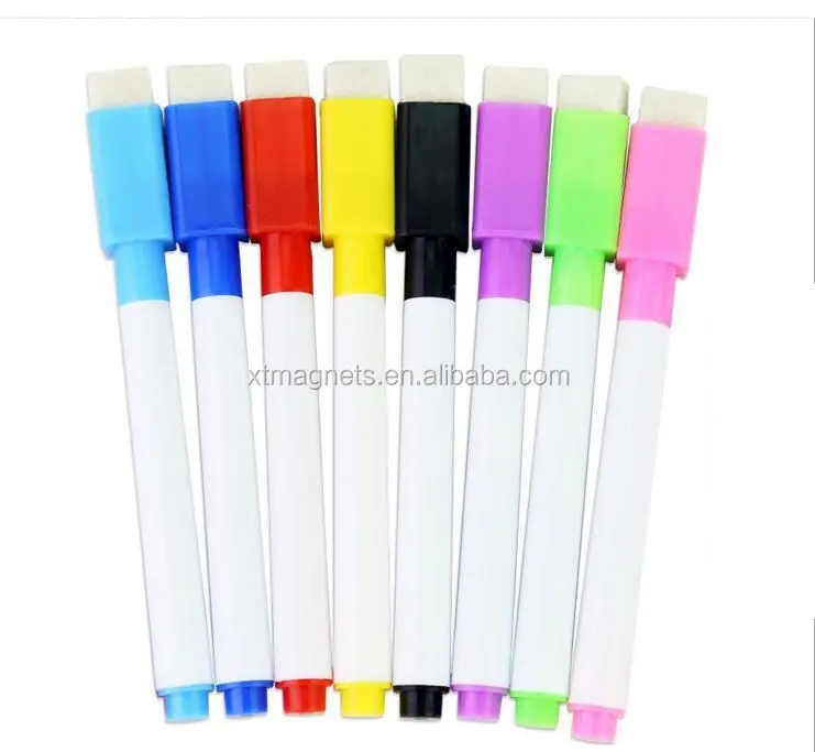 2022 रंगीन व्यामार्जनीय Whiteboard मार्कर पेन चुंबकीय रबड़ के साथ सफेद बोर्ड सूखा मिटा मार्करों