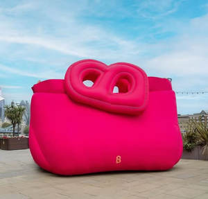 Puf de frijol inflable grande azul con <span class=keywords><strong>descuento</strong></span>, bolsa azul grande hinchable con impresión de <span class=keywords><strong>código</strong></span> QR para publicidad - Product Image 2