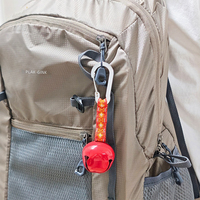 Sangle en sangle tissée avec clochette d'avertissement pour randonnée et trekking, mousqueton à dégagement rapide, en fer peint 38 mm, logo personnalisé, ensemble cadeau