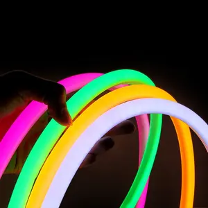Luz externa de led neon 360 graus, mangueira flexível para decoração de casa ac220v 16mm pvc